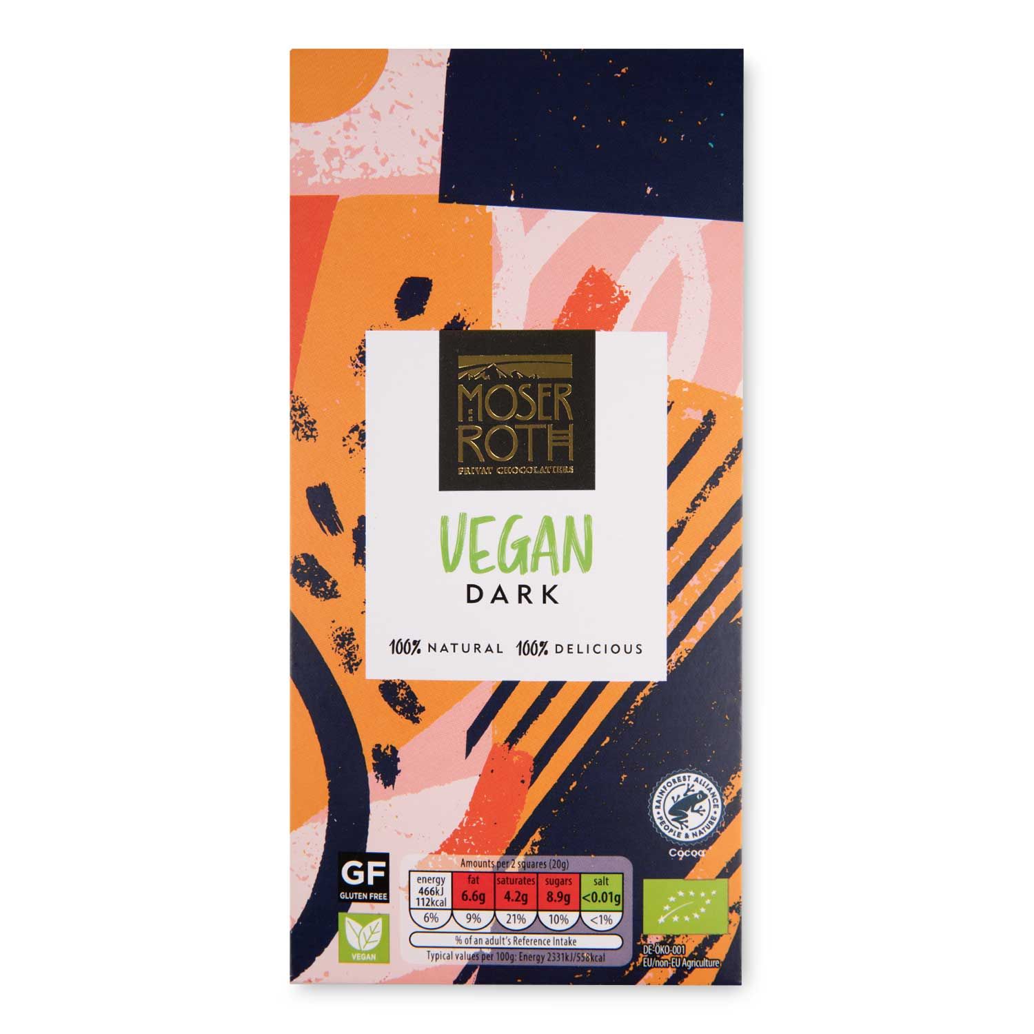 Vegan Dark Chocolate Bar 100g Moser Roth